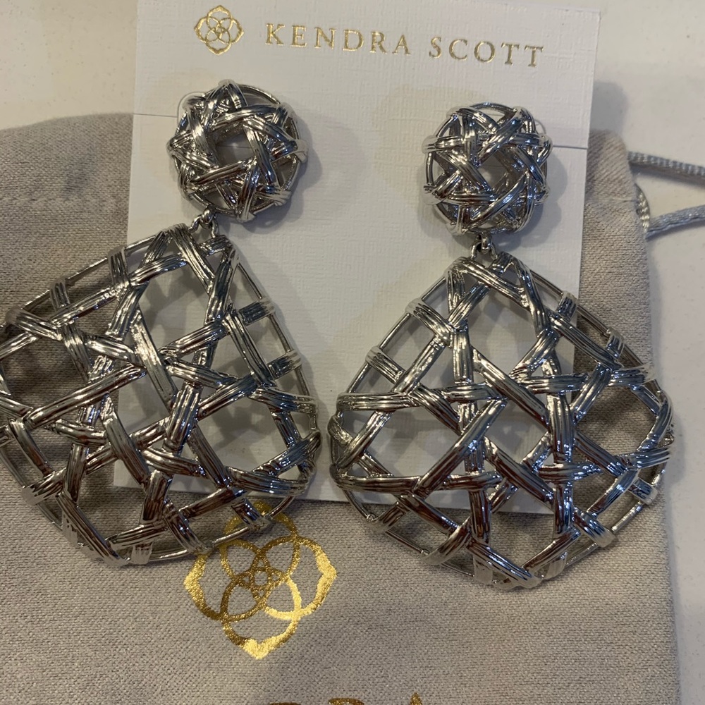 Kendra Scott Silver Natalie Statement Earrings